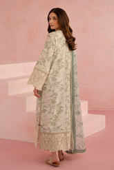 Kylon | 3PC Unstitched Suit Embroidered Lawn Floral Charm By Afrozeh
